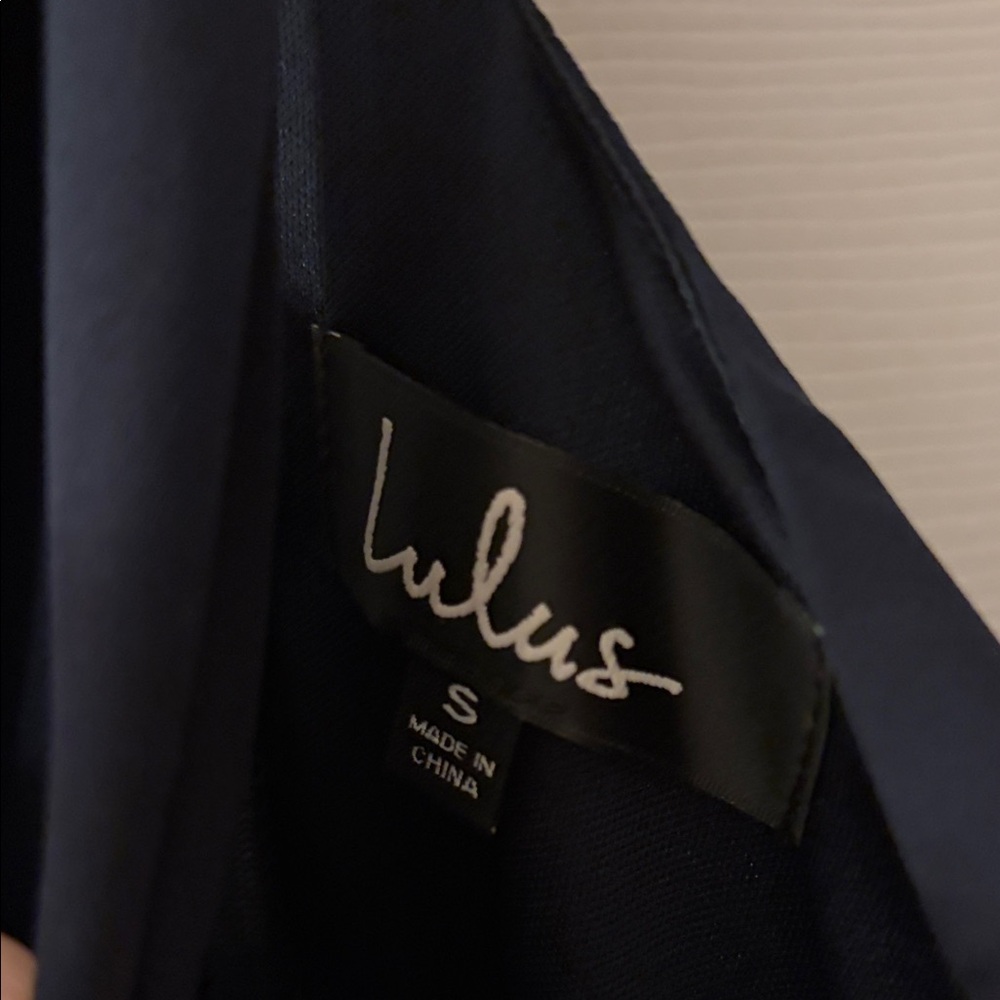 Lulu's Navy Halter Neck Dress - Picture 2 of 7